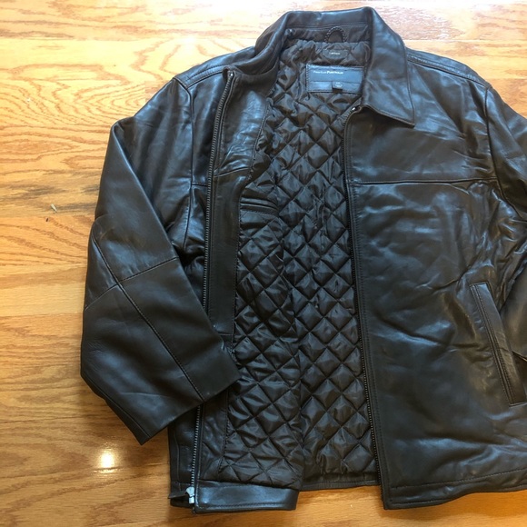 Perry Ellis Other - Dark Brown Lambskin Leather Jacket